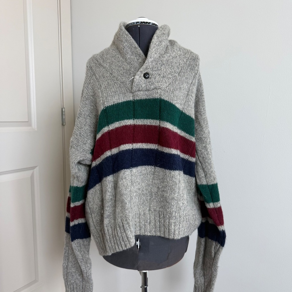 Vintage Eddie Bauer Striped Men's Wool Sweater